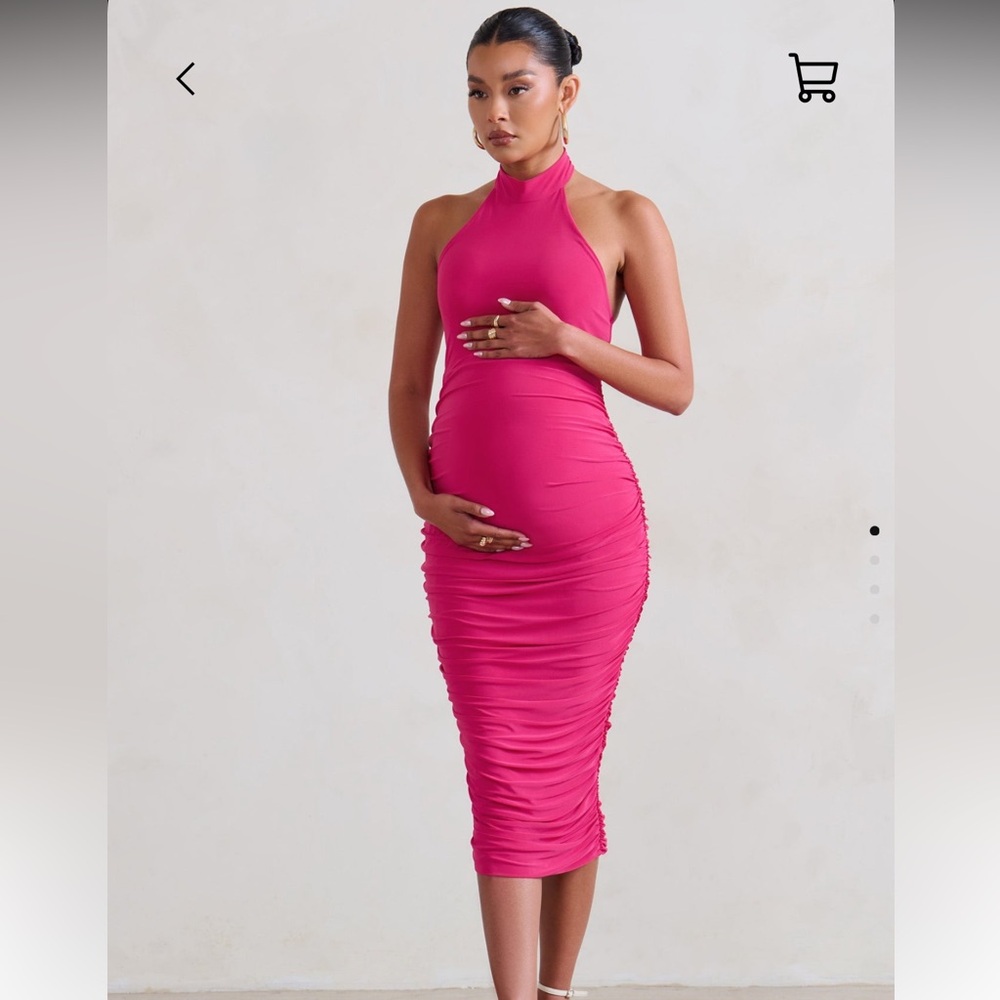 Club L London Hot Pink Maternity Bodycon Dress